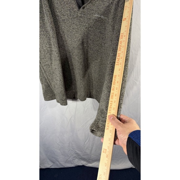 Eddie Bauer Sweater Men Fits XL Dark Gray Radiator Fleece Snap Mock Pullover - Picture 12 of 14